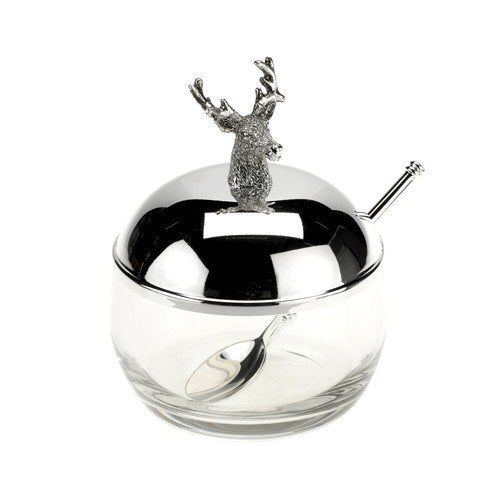 Silver Plate Jam Pot & Spoon