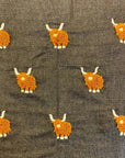 Orchid Designs - Mohair Scarf - Highland Cow